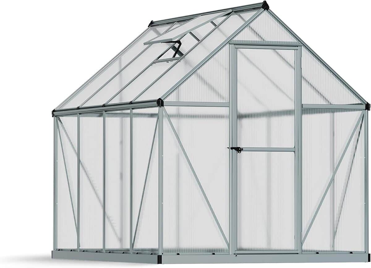 Test de la serre Canopia Palram Mythos : polycarbonate protégé au design argenté