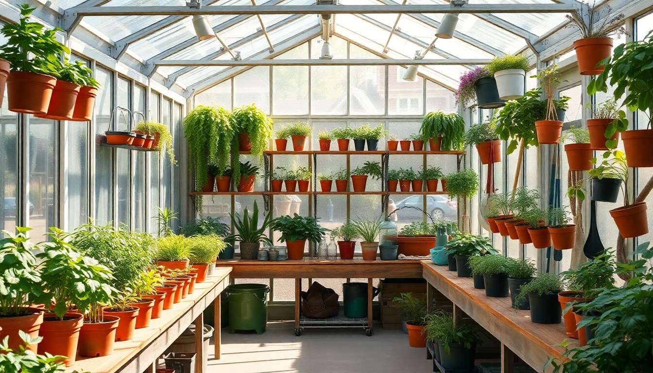 Optimiser l'espace dans une serre de jardin