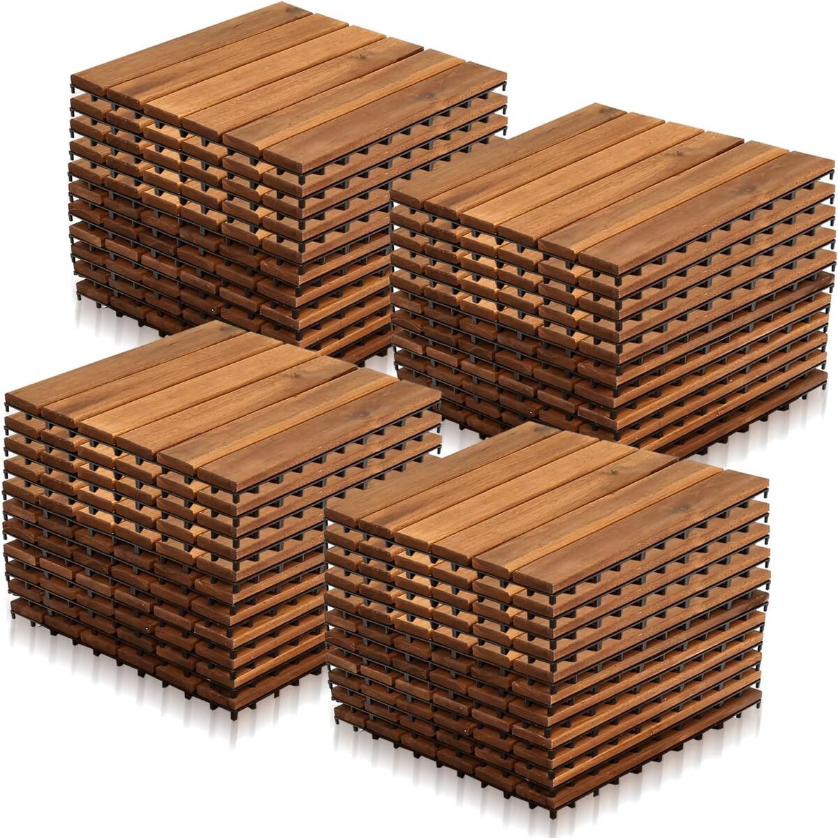 Test des caillebotis extérieurs Vigevee : lot de 44 dalles en bois d'acacia