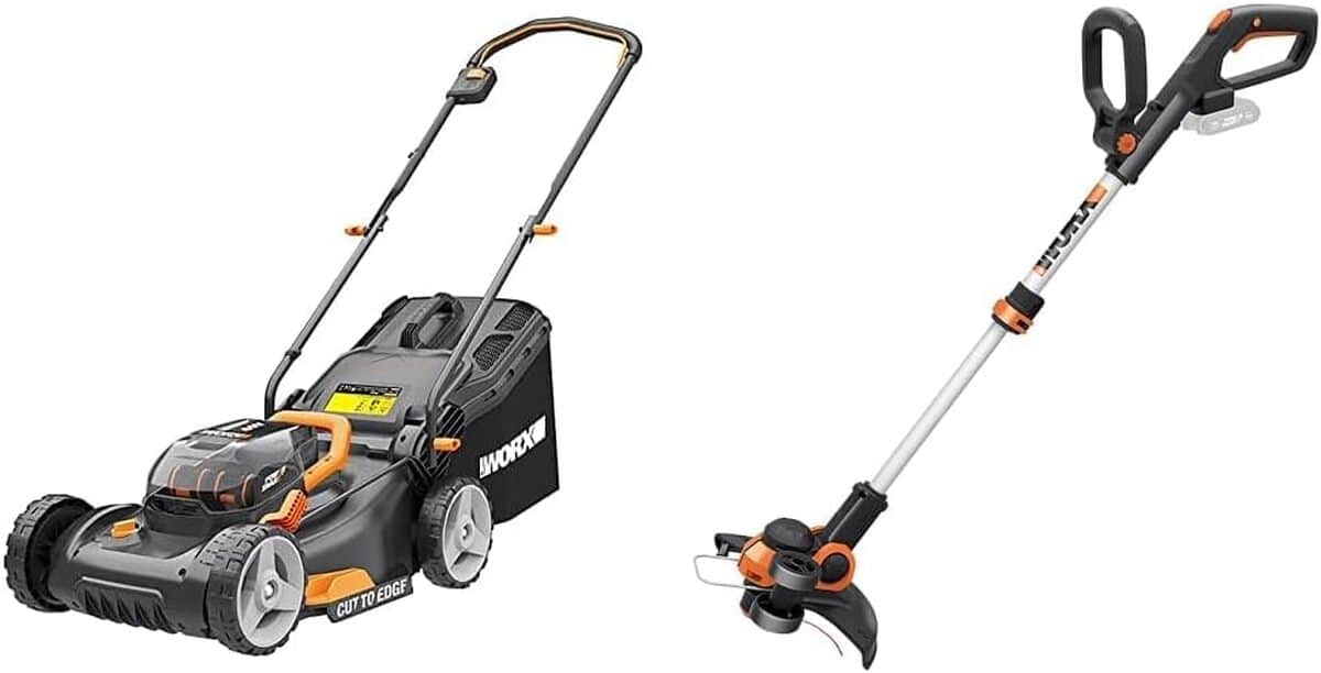 Test du pack tondeuse WORX WG743E et coupe-bordures WG163E : performance et autonomie