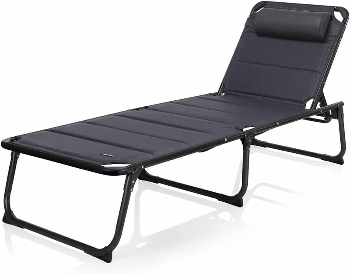 Test Campart BE-0665 chaise longue Ancona : détente en bleu foncé