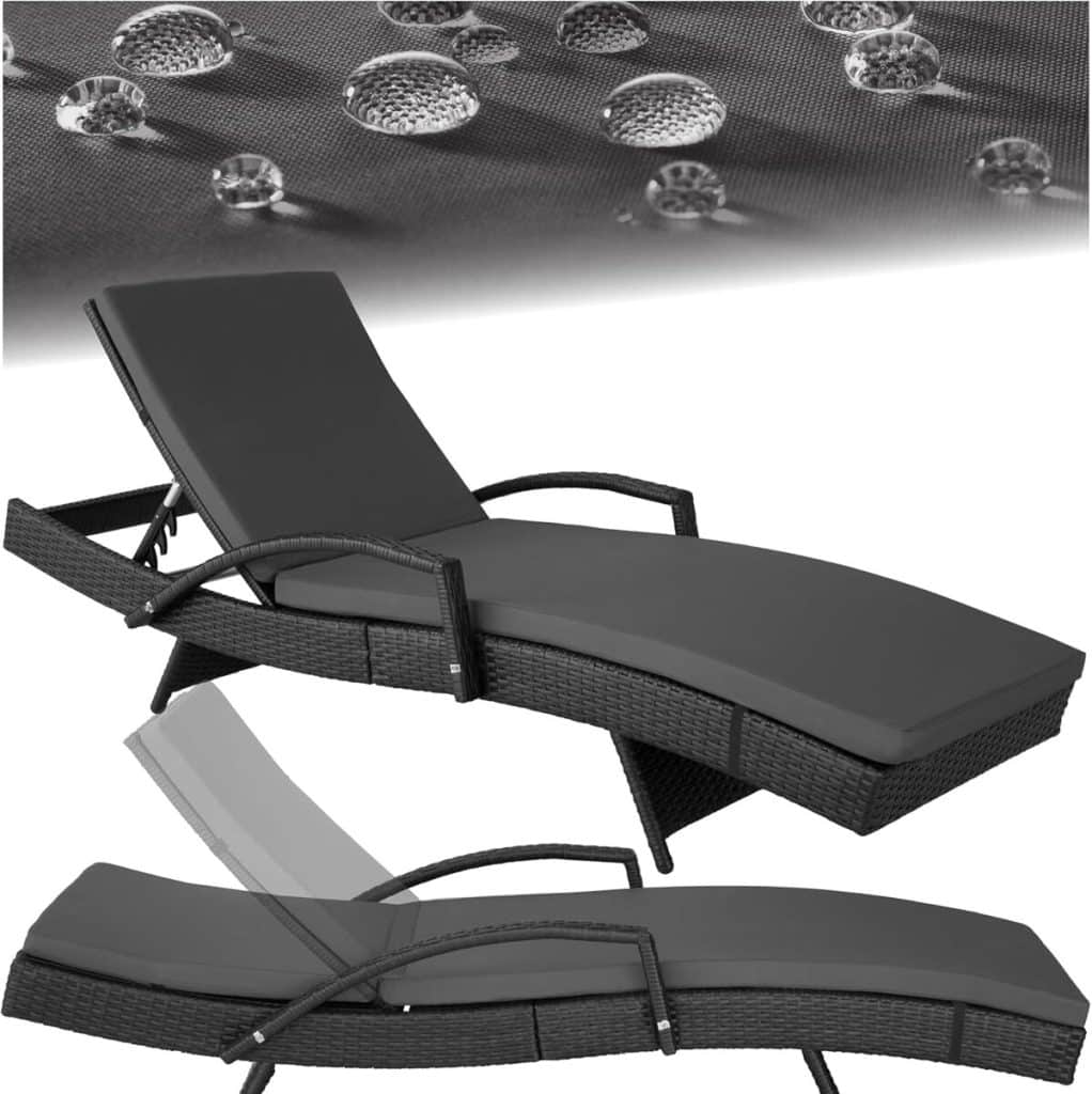 Test : chaise longue TecTake inclinable à 5 positions