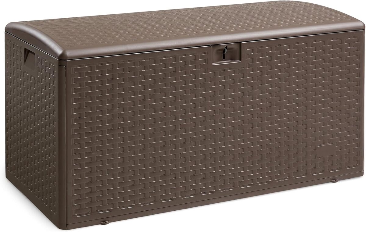 Test : coffre de rangement extérieur 375 L Amazon Basics marron