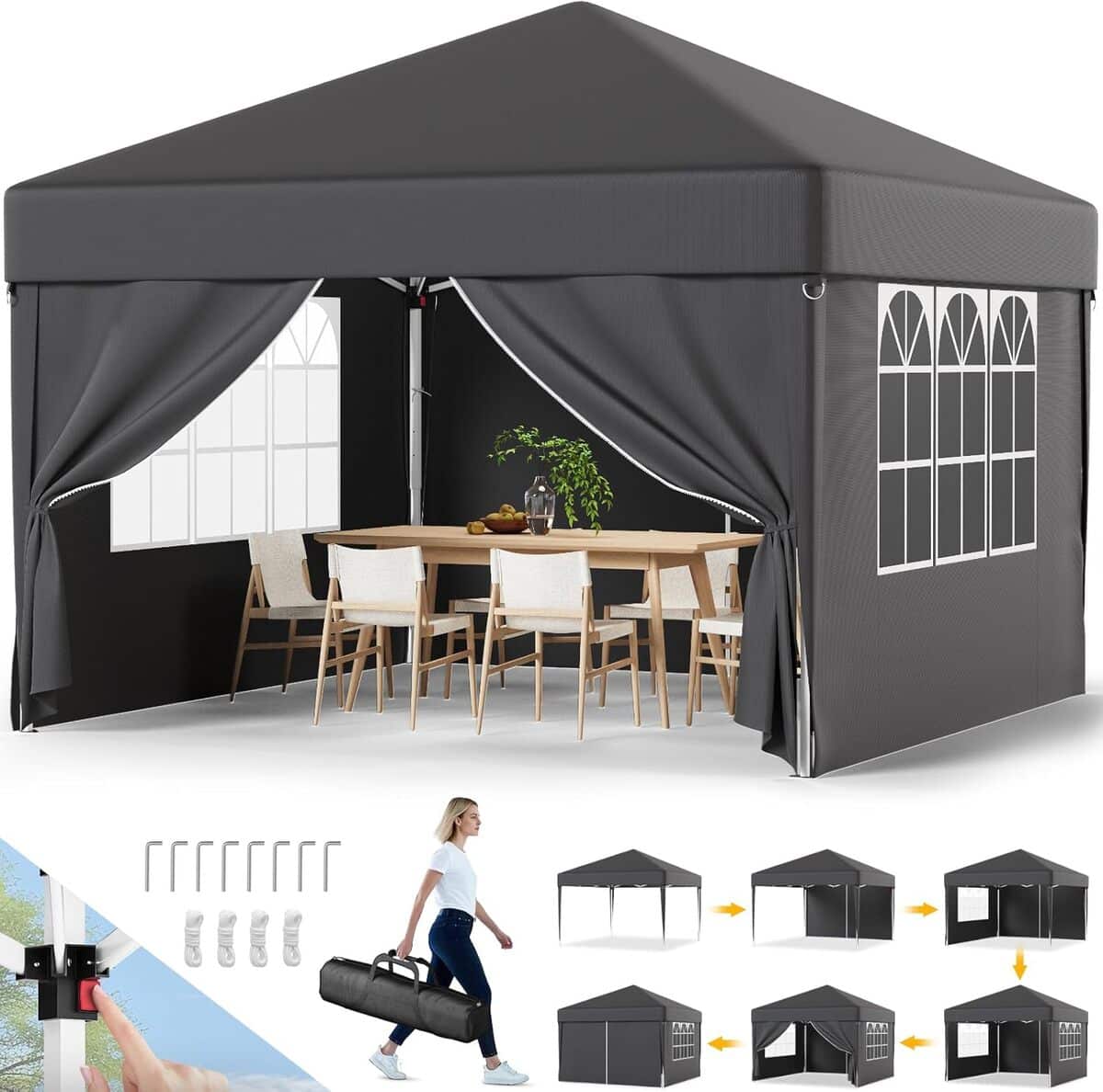 Test de la tente pliante Devoko 3x3 imperméable pour le jardin et le camping