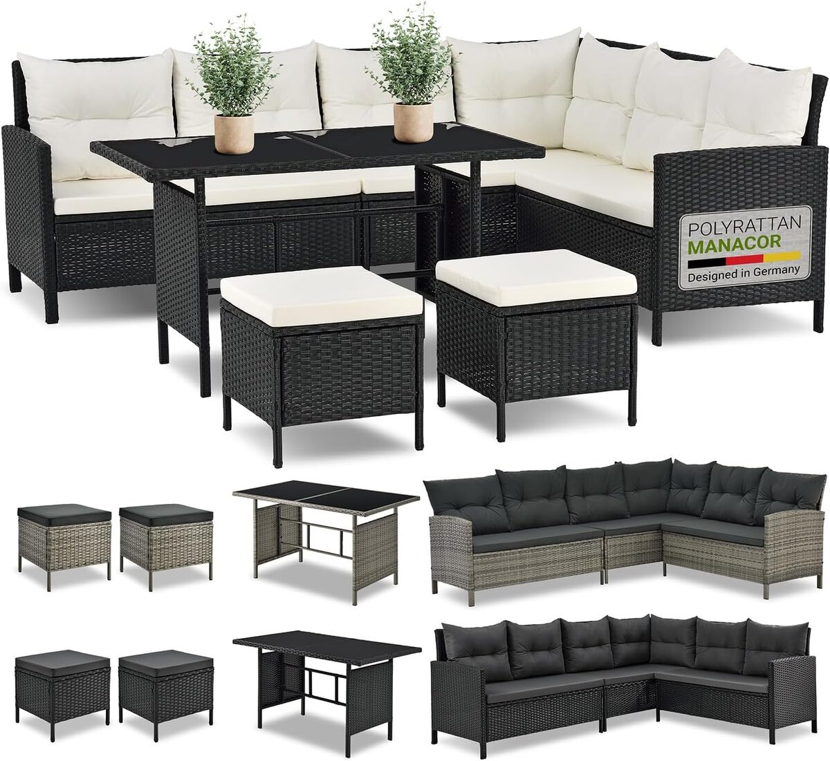 Test du salon de jardin Juskys Manacor : confort pour 7 personnes