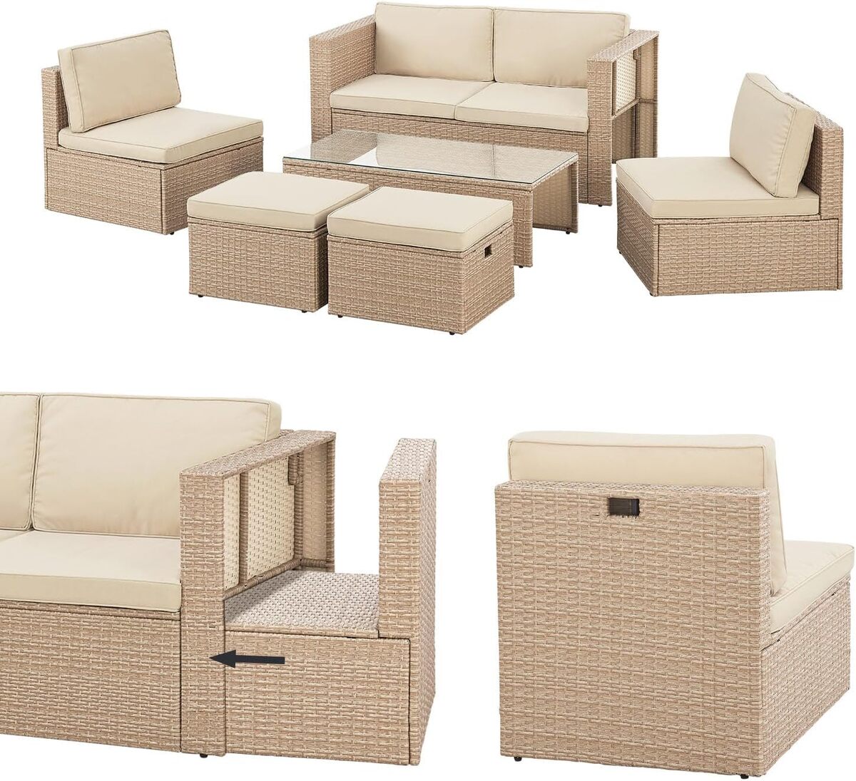 Test du salon de jardin Juskys Salou en polyrotin : confort et résistance pour l'extérieur