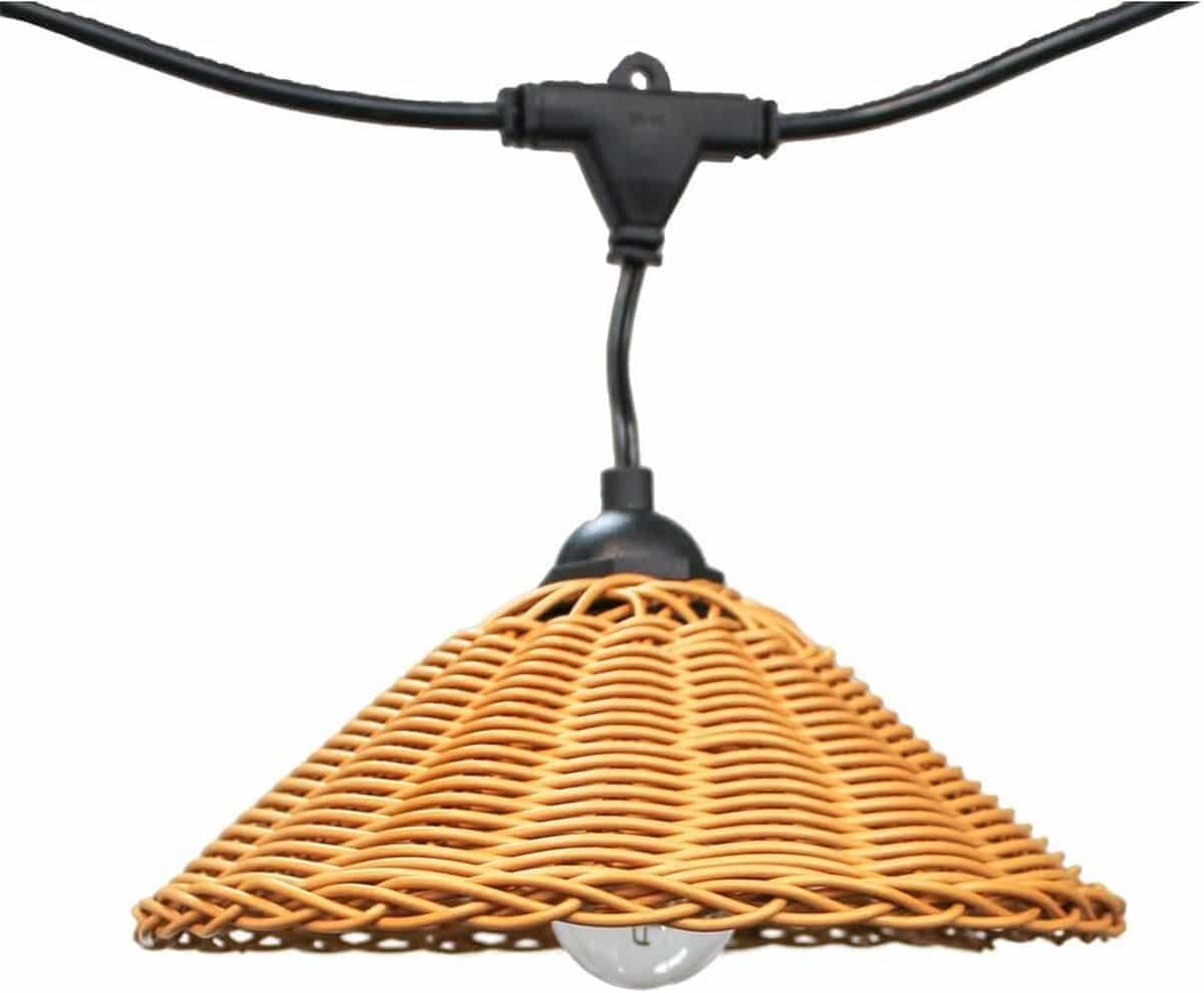 Test : guirlande solaire LED wonderlamp Purna 8W avec abat-jour en rotin