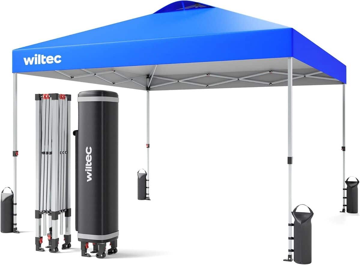 Test : pavillon pop-up Wiltec 3x3m, ouverture facile et pratique