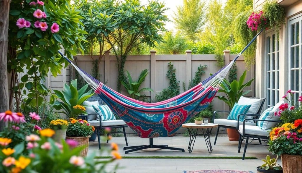 Styles audacieux : associer hamacs et décoration extérieure