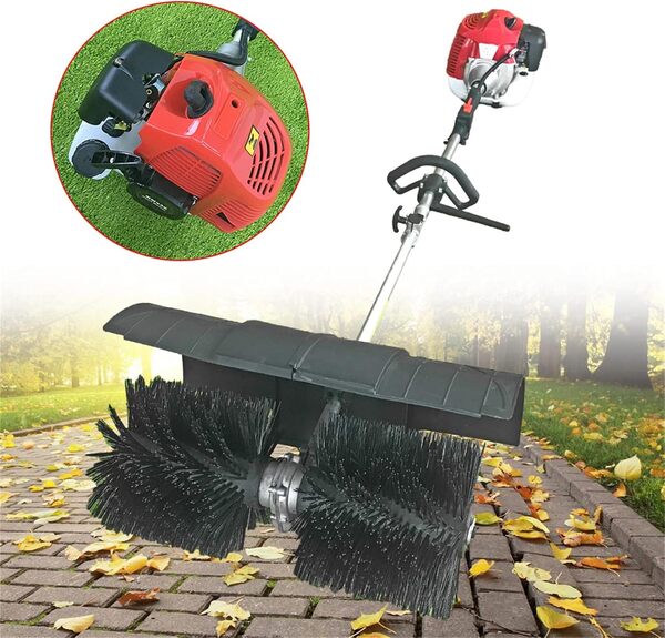 Balai à essence 2,3 HP - 2 temps - Moteur à essence 52 CC - Avec levier d'étranglement continu sur poignée ergonomique - Moteur à franges - Pour pelouse, boulevard, allée, jardin