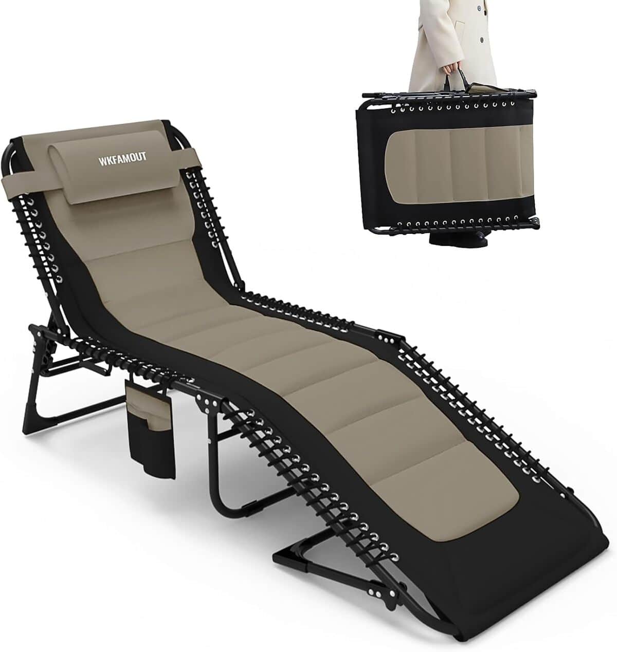 Test : chaises longues pliantes WKFAMOUT, confort et robustesse en plein air