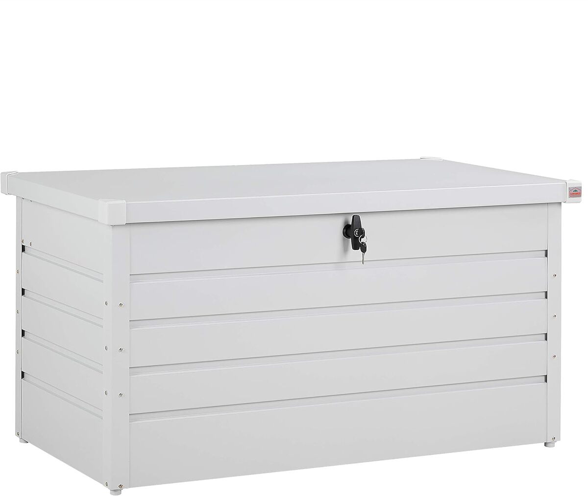 Test : coffre de rangement Gardebruk en métal blanc 385 L