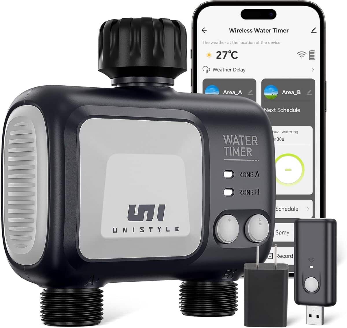 Test du minuteur d'arrosage WiFi 2 zones Unistyle : intelligent et programmable