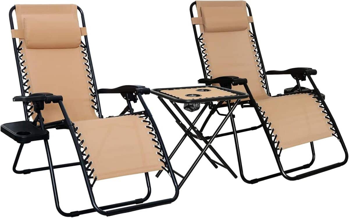 Test : fauteuils relax pliants Amazon Basics + table