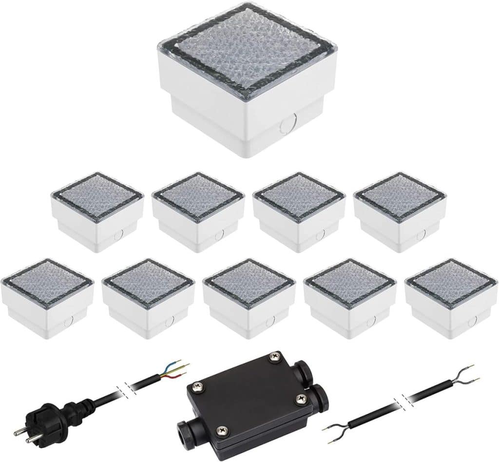 Test : set de 10 pavés LED CUS par ledscom.de, extérieur IP67