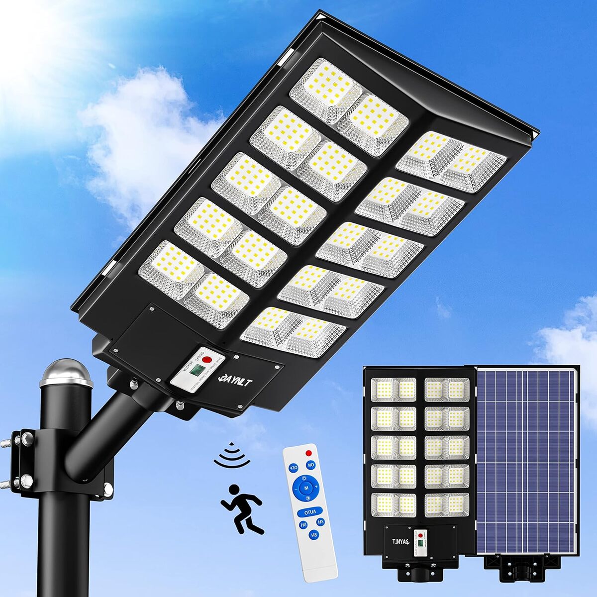 Test du lampadaire solaire JAYNLT 5200W : puissance et polyvalence