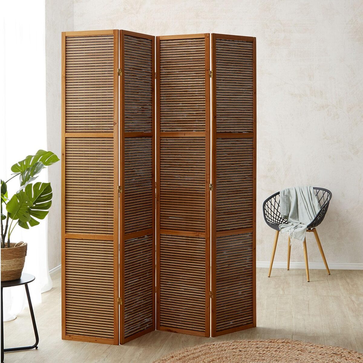 Test du paravent homestyle4u 4 pans en bois et bambou