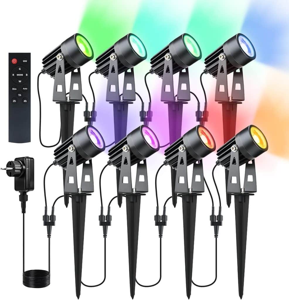 Test du projecteur LED de jardin 24W RGBW par 8 : performance et élégance pour éclairer votre extérieur