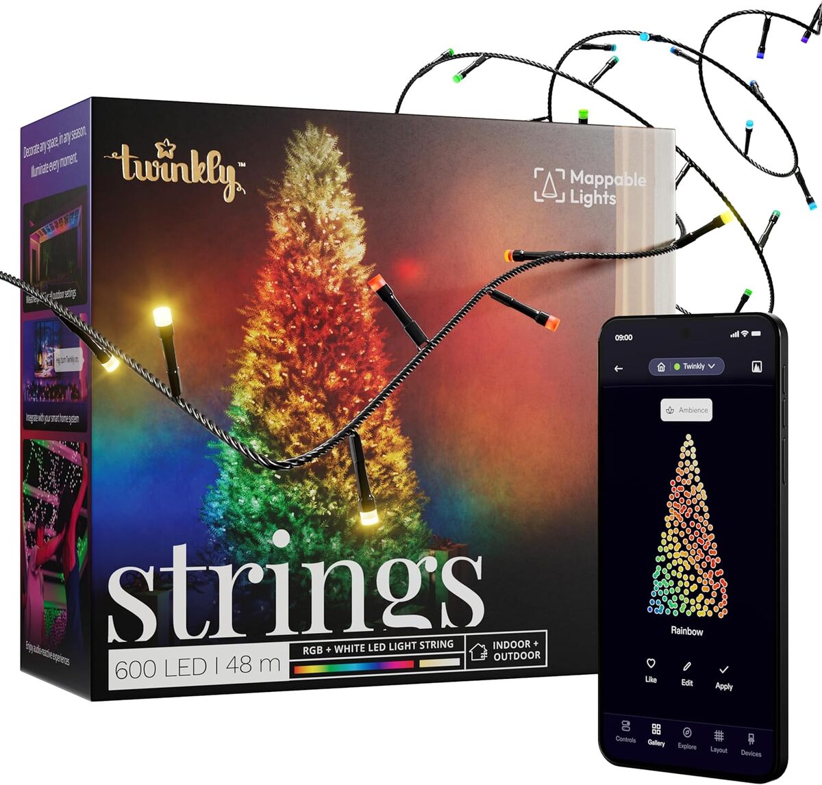 Test de la guirlande lumineuse Twinkly Strings 600 LED multicolore compatible Alexa et Google Home
