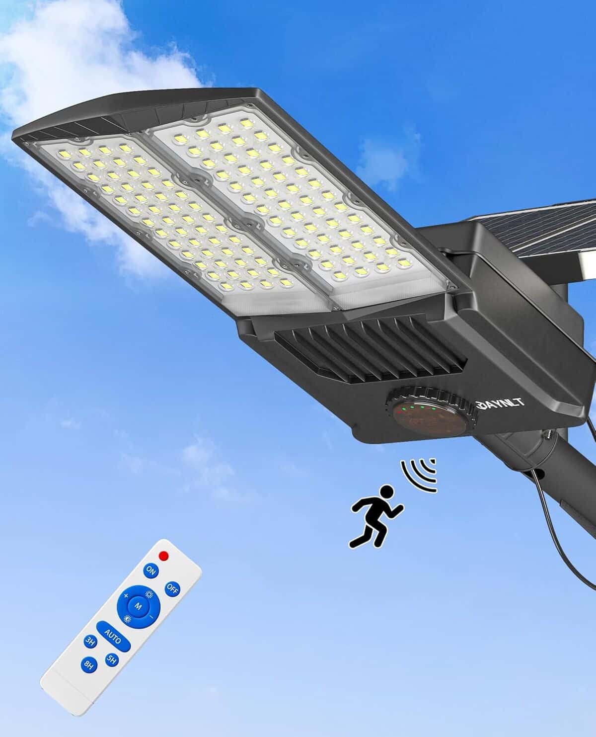 Test du lampadaire solaire JAYNLT 6500W : puissance et étanchéité IP67