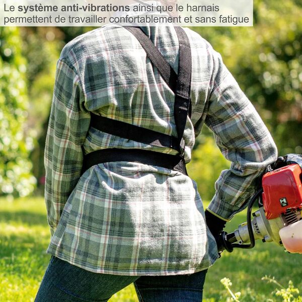 Scheppach Débroussailleuse Thermique MFH5200-4P | Rotofil | Moteur 2T de 51,7cm3 | 4en1 Débroussailleuse, Coupe-Bordure, Taille-Haie, Elagueuse | Tap'n'go | avec Attache Rapide et Sangle