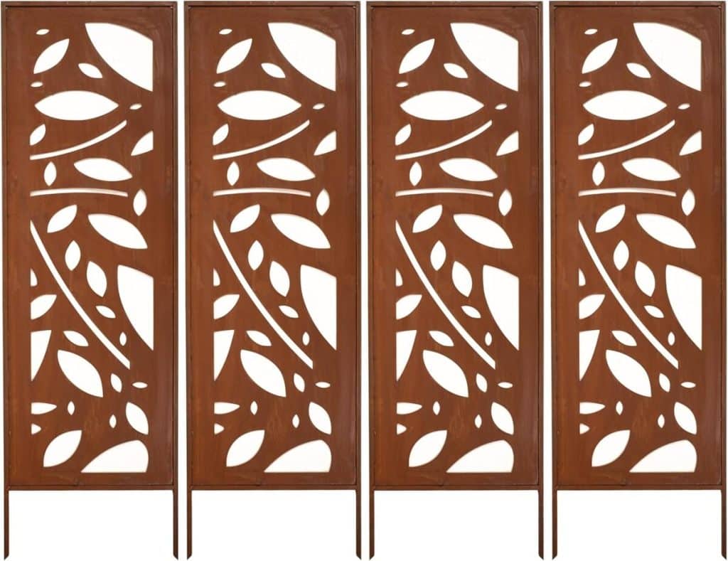 Avis sur le lot de brise-vues en métal Kapaga : charme rustique pour jardin