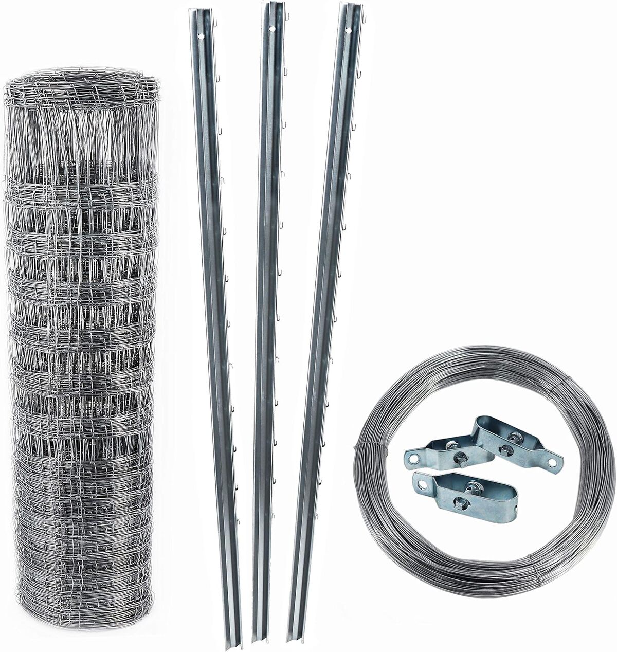 Test de la clôture à gibier 150/13/15 avec poteaux et accessoires