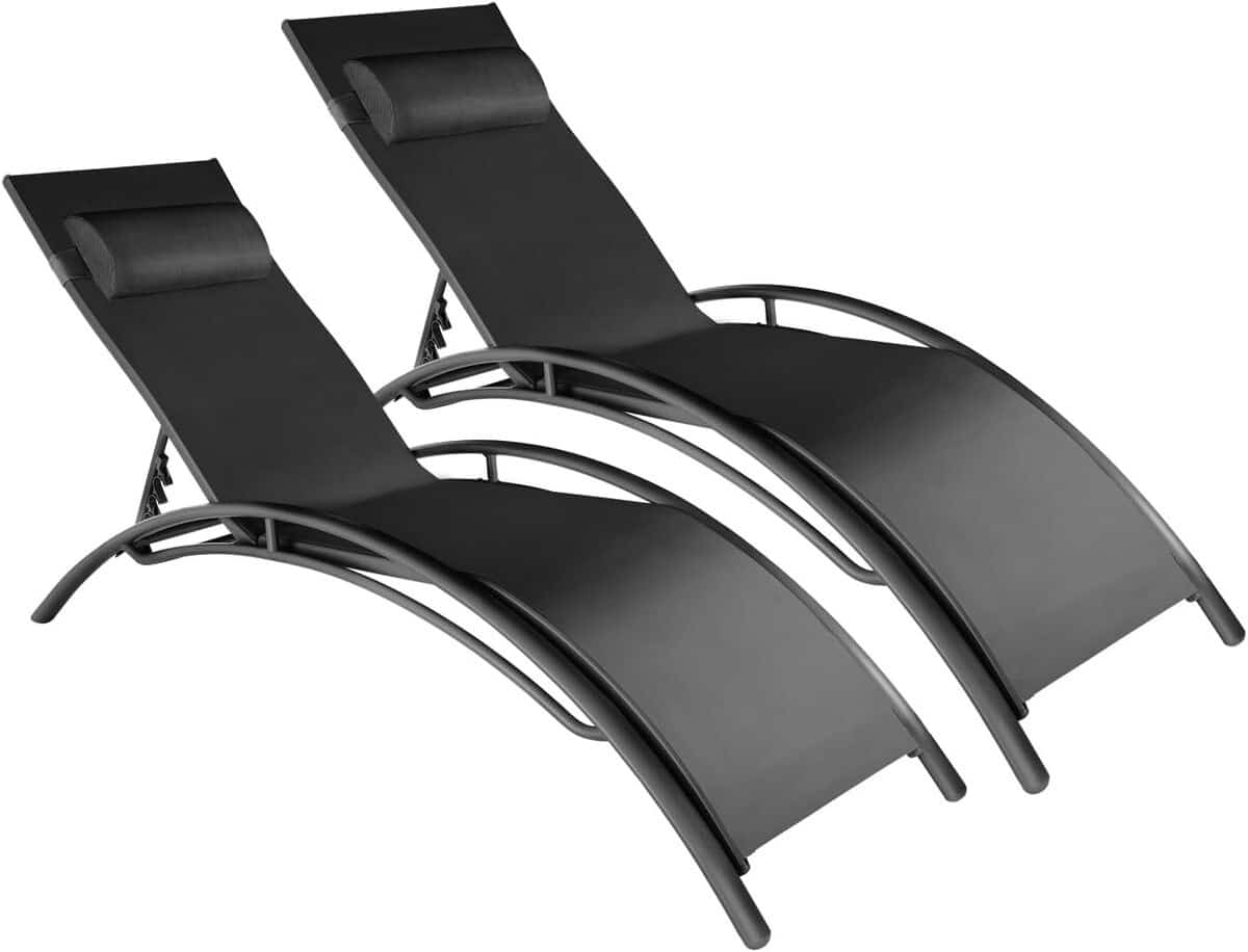 Test : tectake chaise longue inclinable pour jardin et plage - noir
