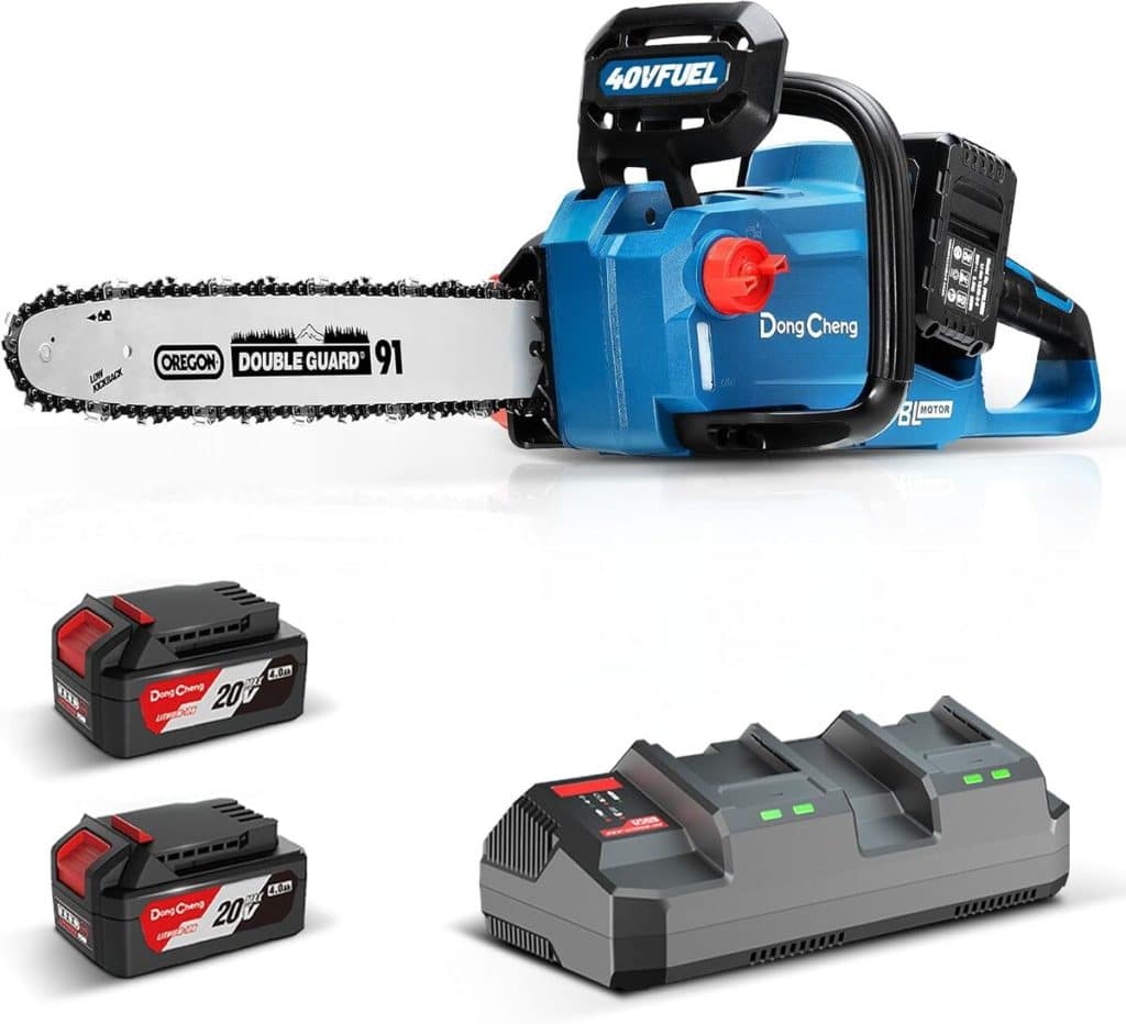 Test de la tronçonneuse sans fil Dong Cheng 40V avec moteur sans balais