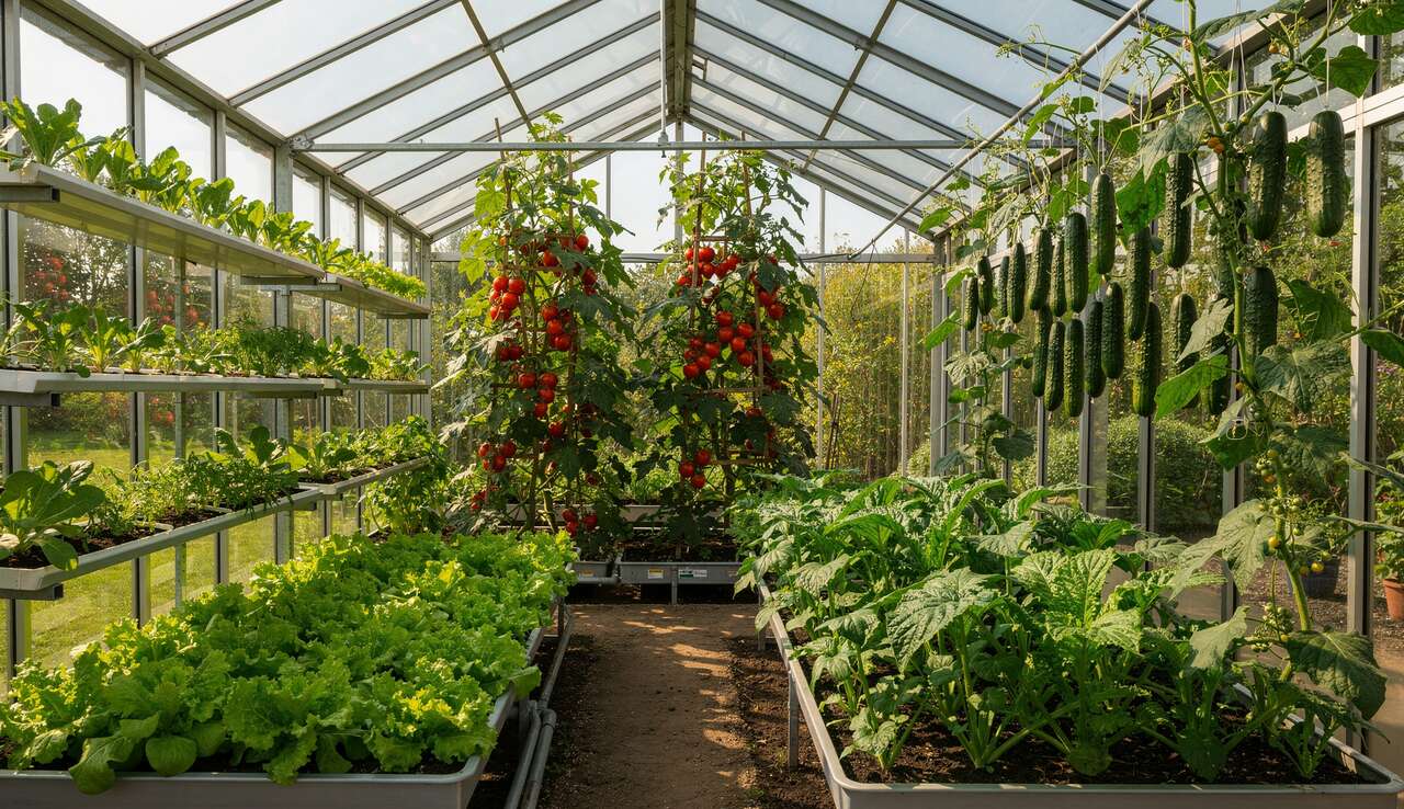 Optimisation de l'espace dans une serre de jardin