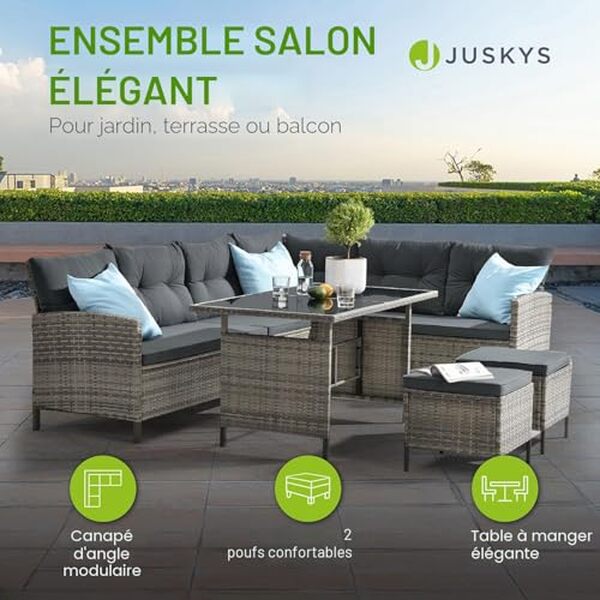 Découvrez notre test détaillé du salon de jardin Juskys Manacor : confort, style et qualité du polyrotin pour 7 personnes. Avis, avantages et conseils d'achat.
