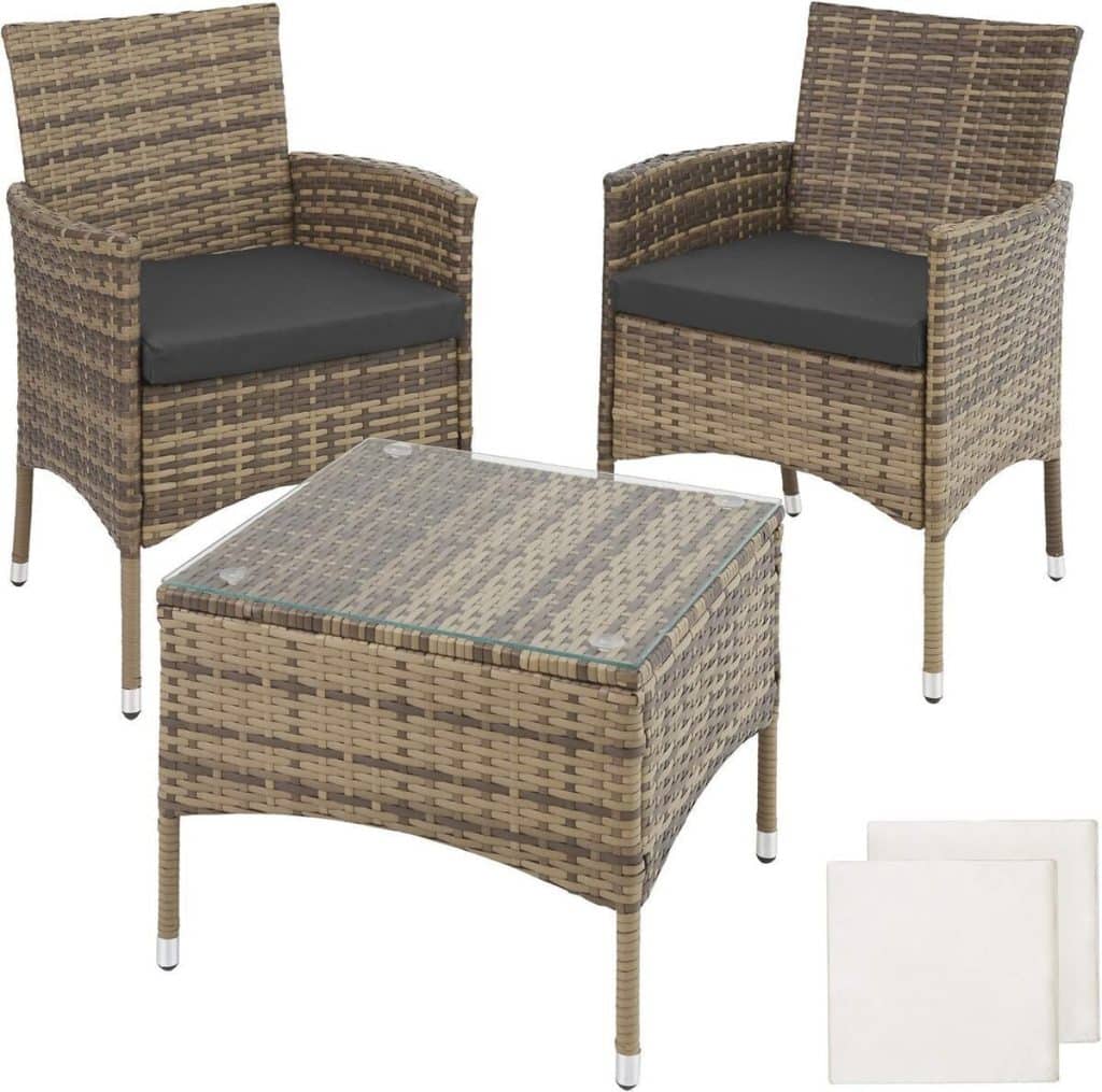 Test : ensemble salon de jardin TecTake® 2 personnes en poly rotin