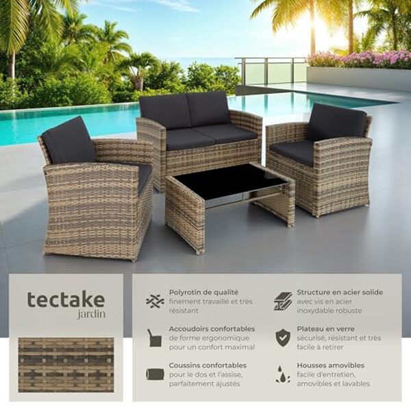 Découvrez notre test détaillé du mobilier de jardin TecTake en résine tressée 4 places : qualité, confort et durabilité pour votre terrasse.