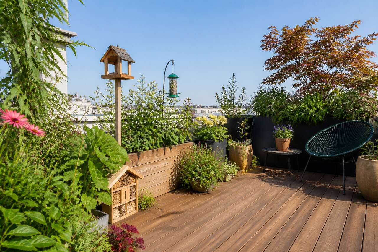 Végétaliser sa terrasse: idées simples, efficaces et favorables à la biodiversité Végétaliser sa terrasse: idées simples, efficaces et favorables à la biodiversité