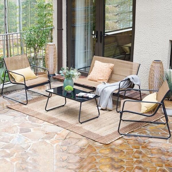 Découvrez notre test complet de l'ensemble de mobilier d'extérieur Grand patio 4 PC brun clair : qualité, durabilité et style pour votre jardin.