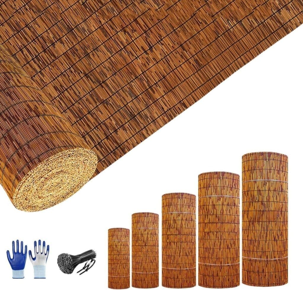 Test canisse en roseau naturel 150x1000cm : brise-vue jardin efficace