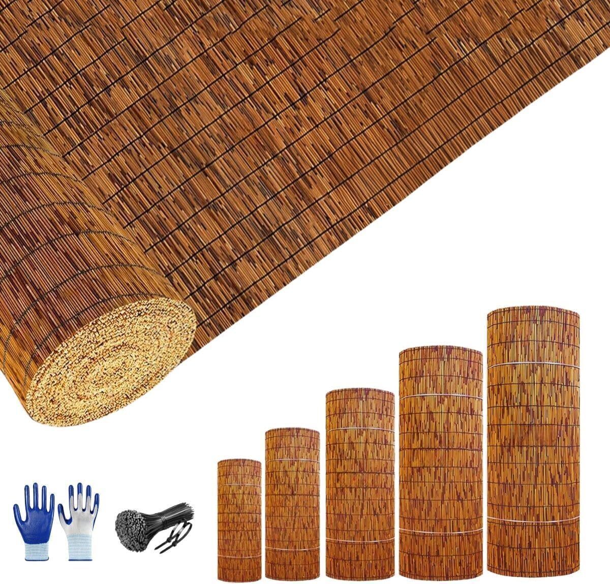 Test canisse en roseau naturel 150x1000cm : brise-vue jardin efficace
