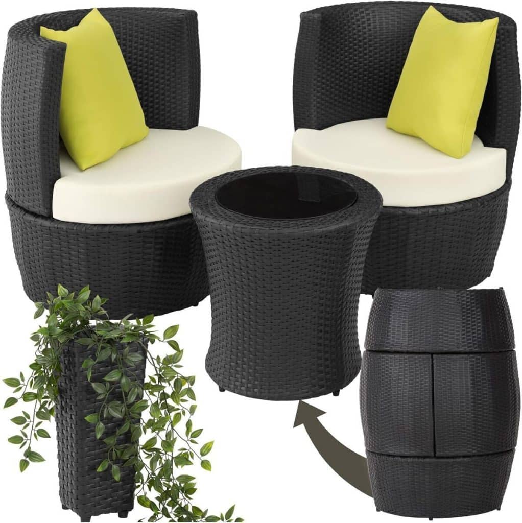 Test de l'ensemble salon de jardin encastrable TecTake® en poly rotin