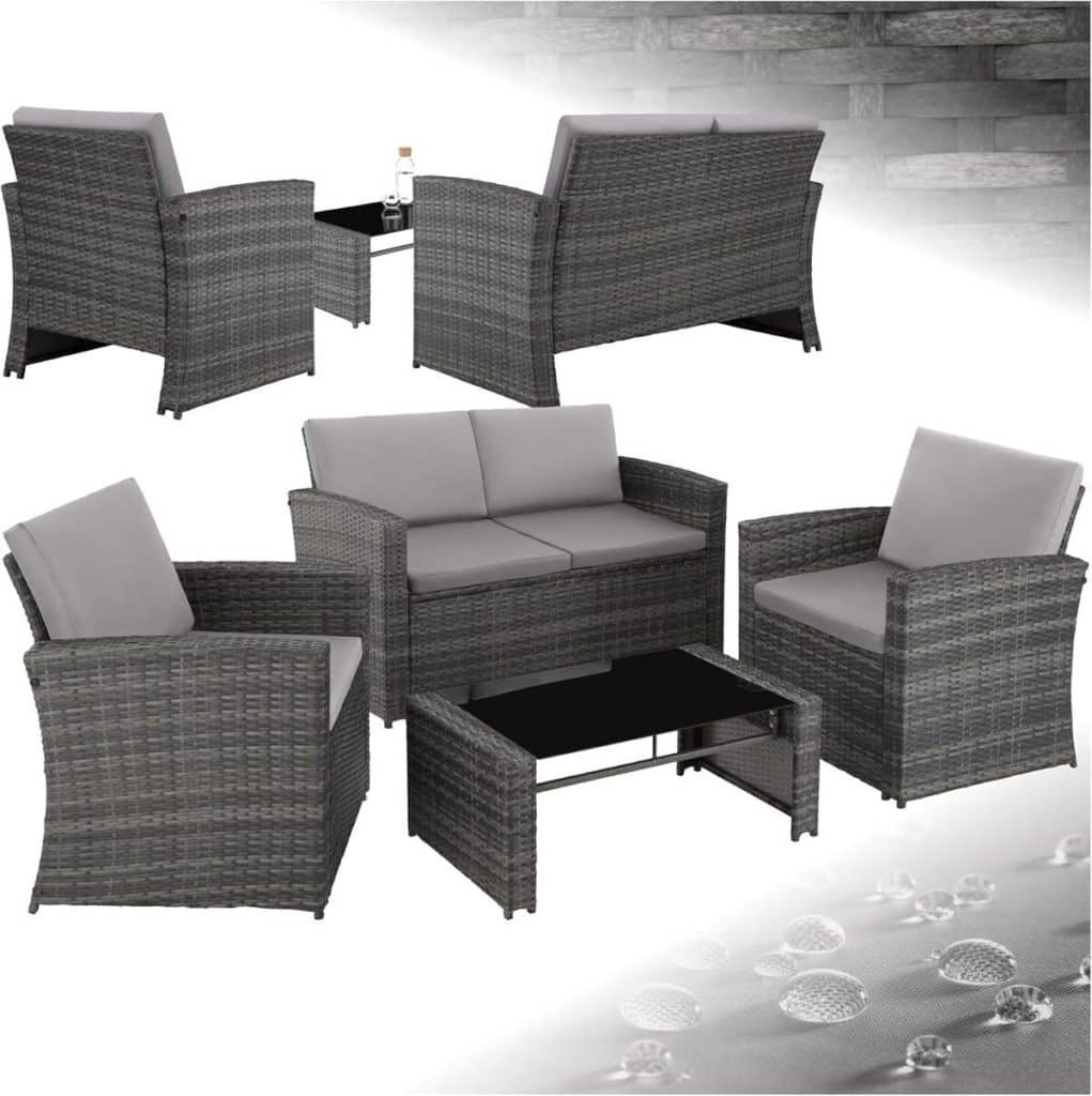 Test du mobilier de jardin TecTake® en résine tressée 4 places