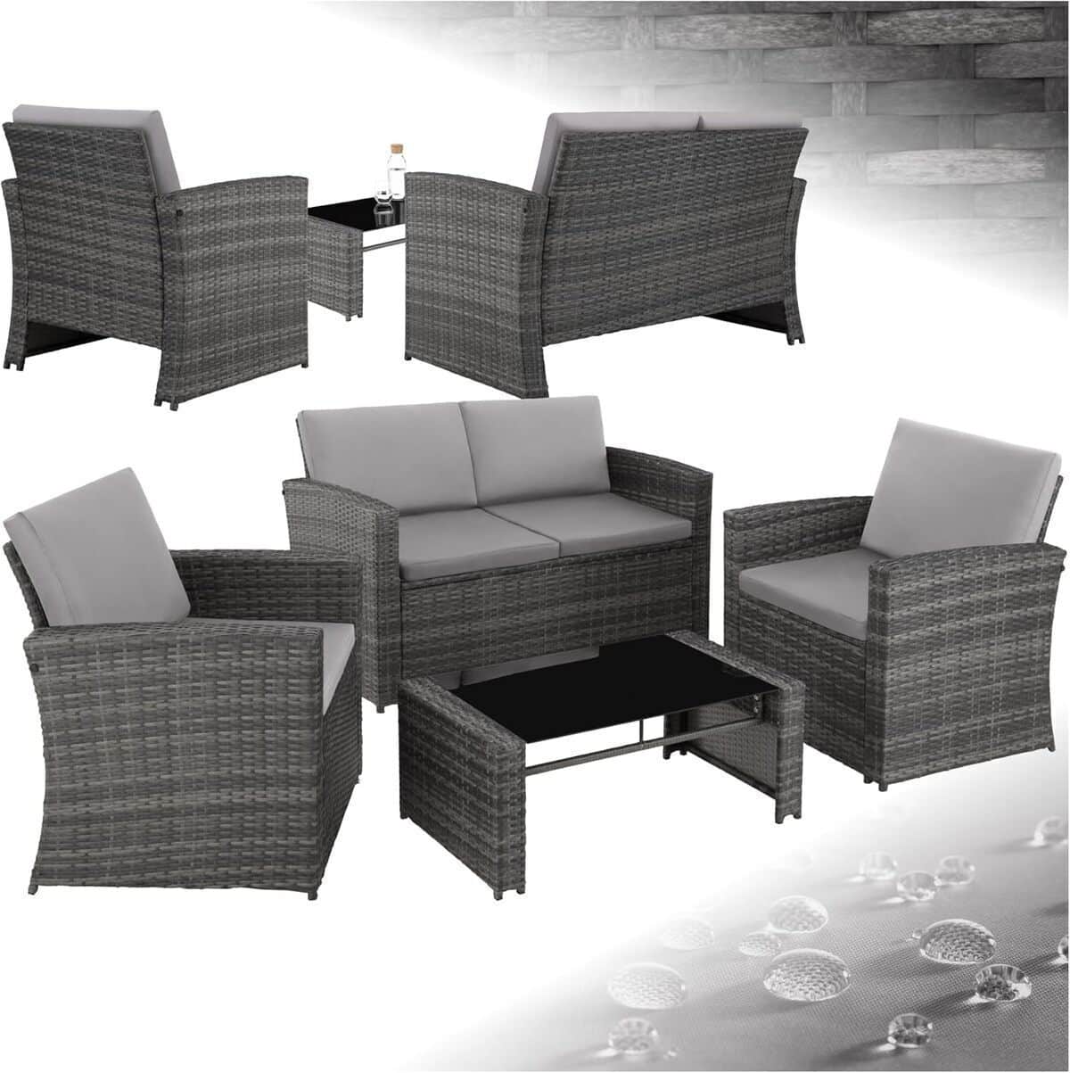 Test du mobilier de jardin TecTake® en résine tressée 4 places