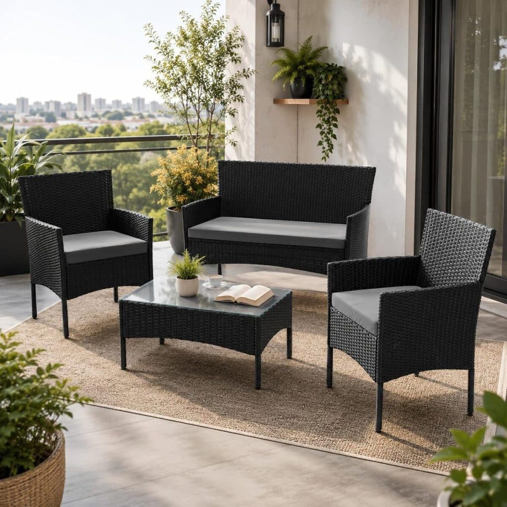 Test : ensemble de meubles en polyrotin Fort Myers de Juskys pour 4 personnes