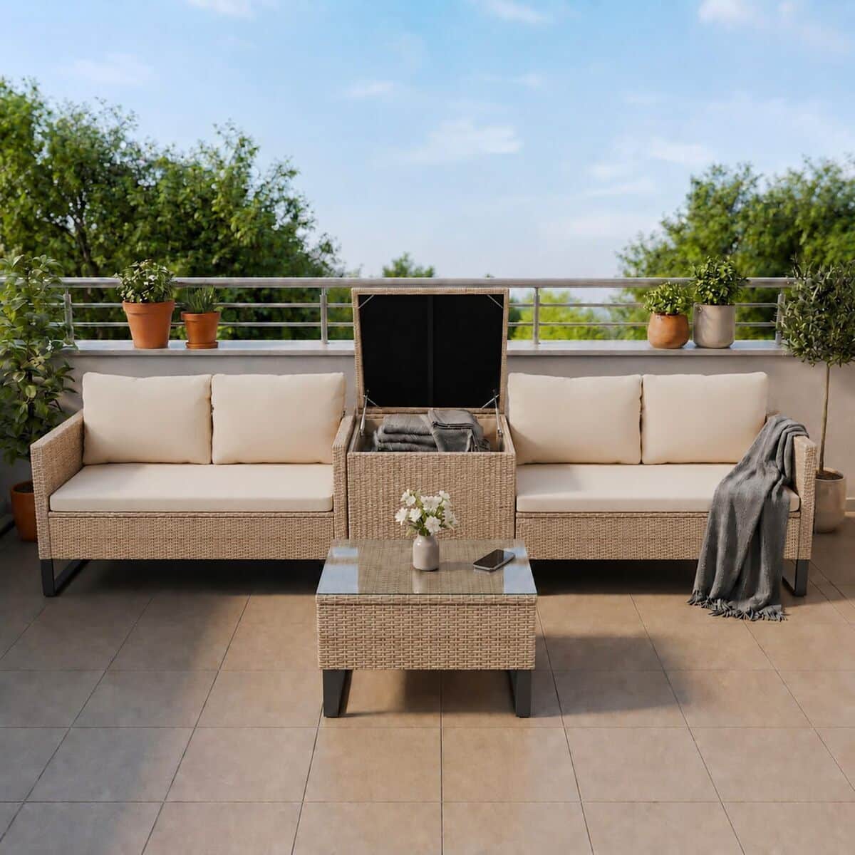 Test : salon de jardin Santorini Juskys en polyrotin