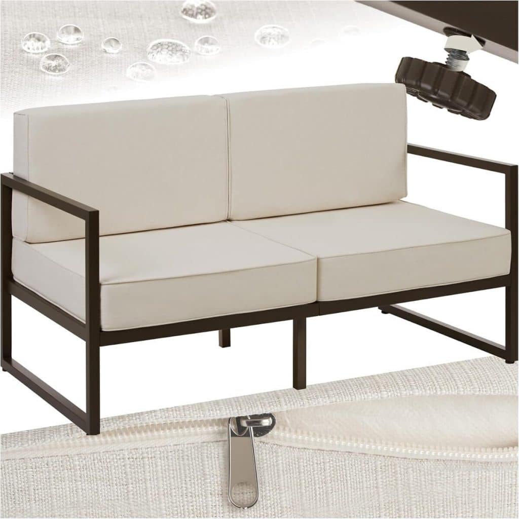 Test : canapé de jardin 2 places TecTake® avec coussins épais