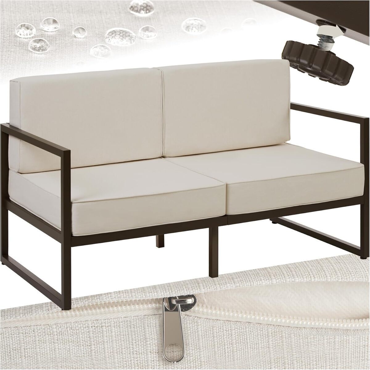 Test : canapé de jardin 2 places TecTake® avec coussins épais
