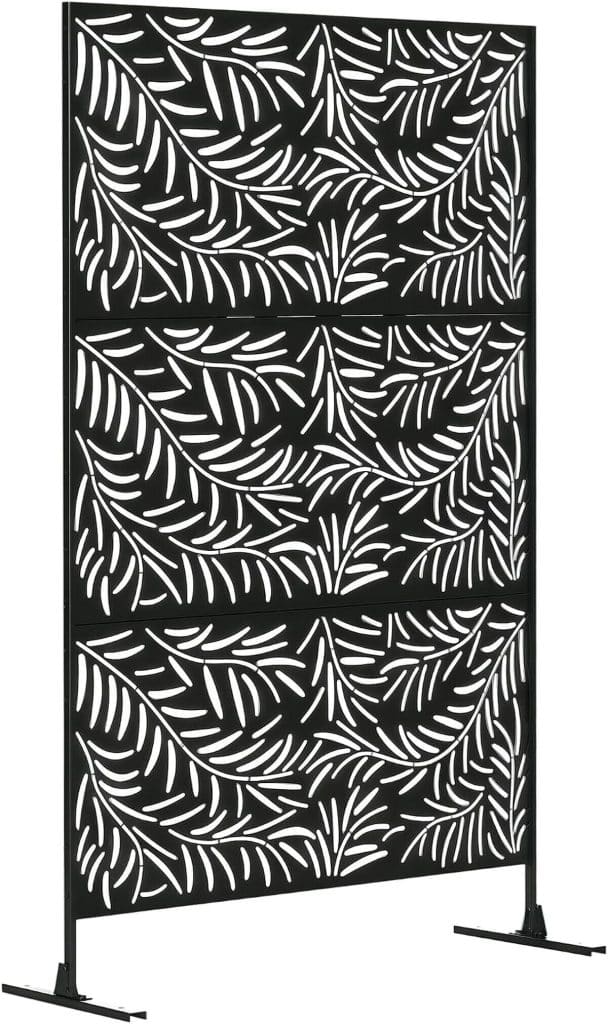 Avis : paravent extérieur Outsunny 122x198 cm, branches de saule en acier noir
