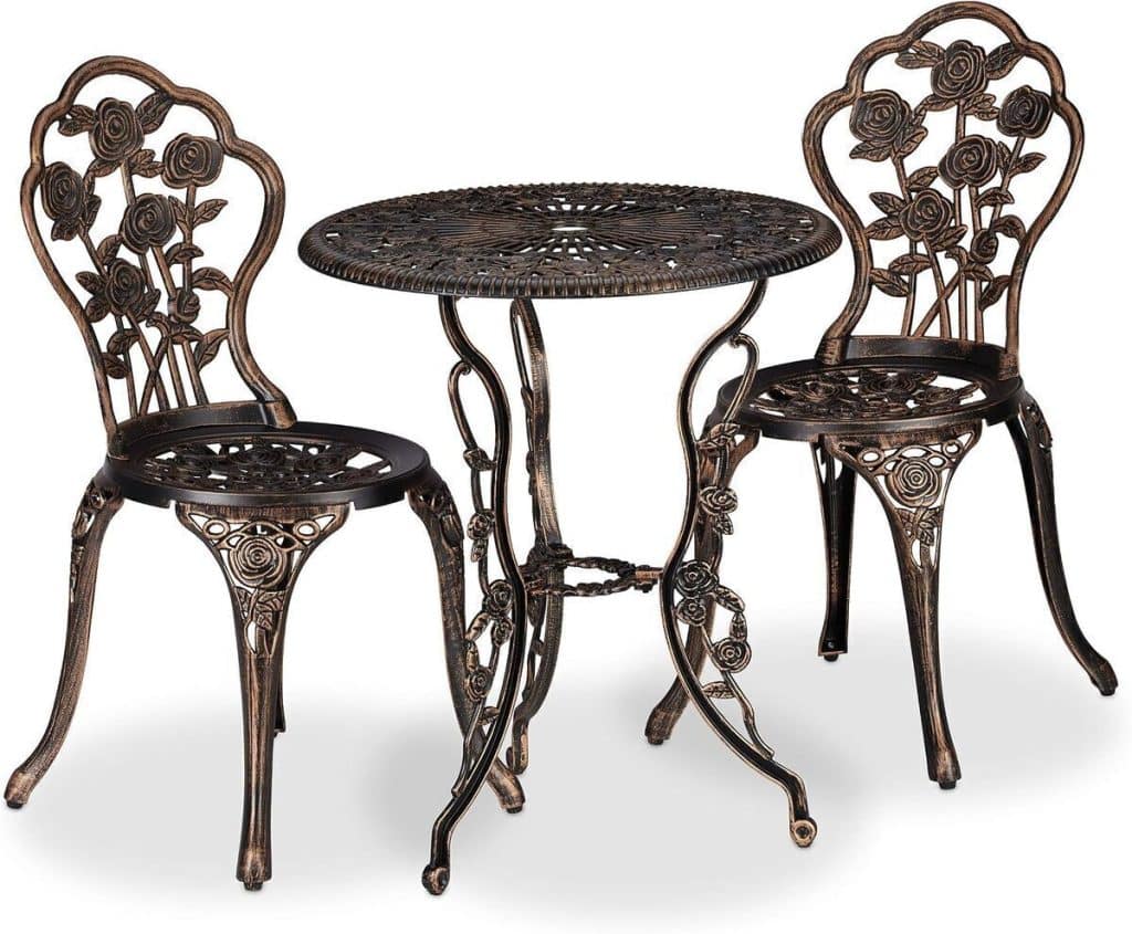 Avis : salon de jardin Relaxdays pour 2 personnes design romantique