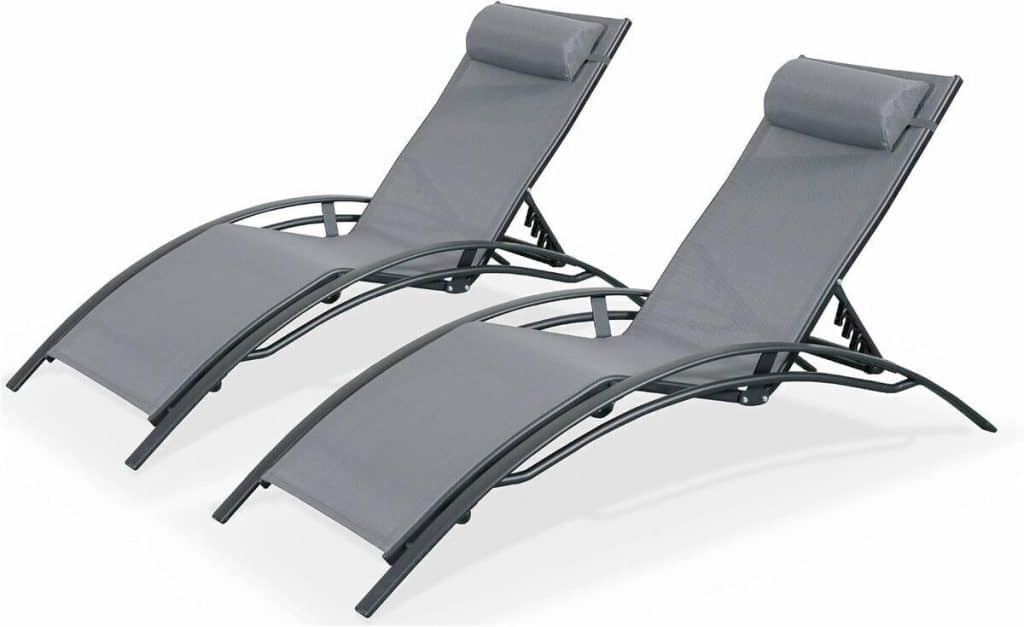 Test des transats Louisa anthracite Alice's Garden : élégance et confort au soleil