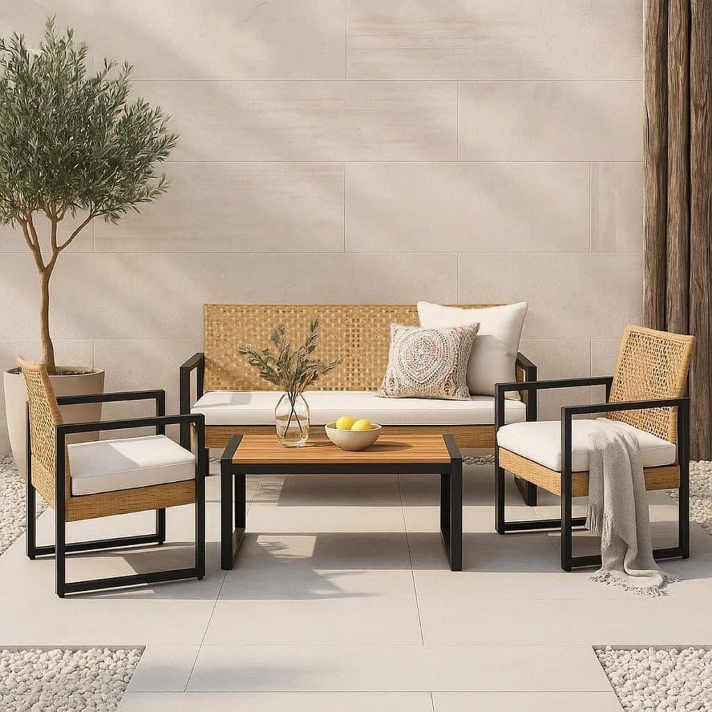 Test du salon de jardin casa.pro 4 pièces avec accoudoirs
