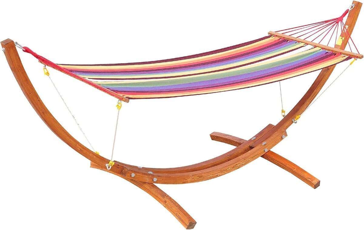 Test : hamac de jardin HOMCOM 1 personne avec support en bois